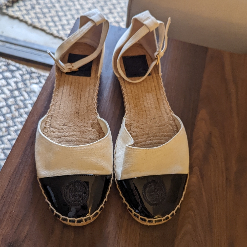 Tory Burch Espadrille Patent Leather Sandal 10